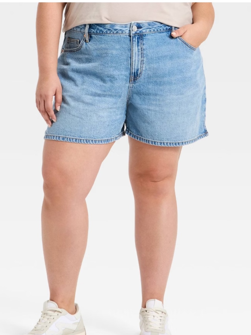 Ava & Viv Light Blue Denim Relaxed Fit Jean Shorts